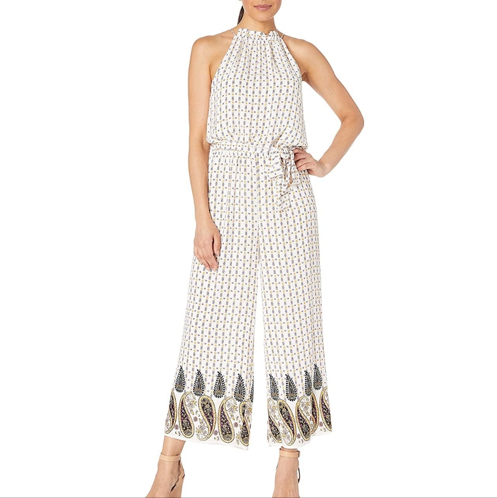 CeCe Sleeveless Mosaic Paisley Jumpsuit